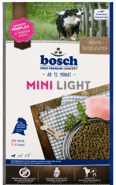 Bosch Mini Light Trockenfutter für Hunde kleiner Rassen 1 kg - futterbox.shop