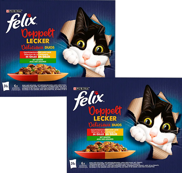 Felix Doppelt Lecker vom Land mit Gemüse - 48 x 85 g - in 4 Sorten