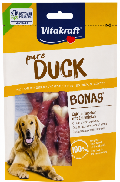 Vitakraft pure DUCK BONAS Calciumknochen mit Entenfleisch - Kausnack für Hunde
